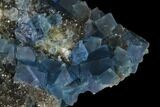 Blue Cubic Fluorite on Smoky Quartz - China #141799-2